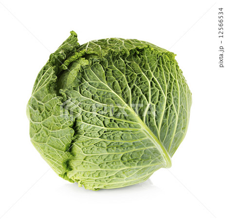 Savoy cabbage isolated on white background 12566534