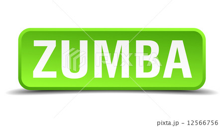 Zumba green 3d realistic square isolated button Zumba green 3d realistic square isolated button 12566756