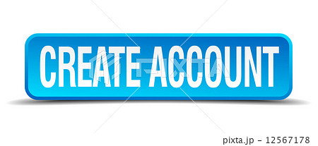 create account blue 3d realistic square isolated button create account blue 3d realistic square isolated button 12567178