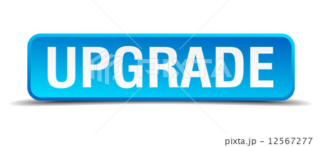 Upgrade blue 3d realistic square isolated button 12567277