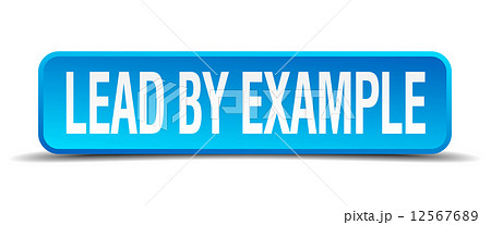 lead by example blue 3d realistic square isolated button 12567689