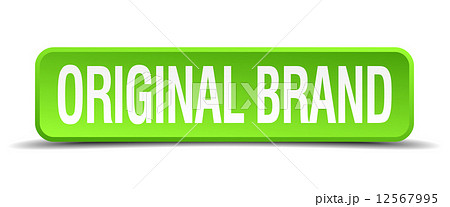 original brand green 3d realistic square isolated button original brand green 3d realistic square isolated button 12567995