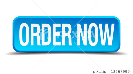 Order now blue 3d realistic square isolated button 12567999