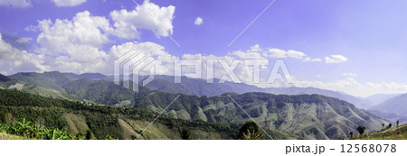 Panorama of Mountain and Blue Sky Landscape in Countryside of Th Panorama of Mountain and Blue Sky Landscape in Countryside of Th 12568078