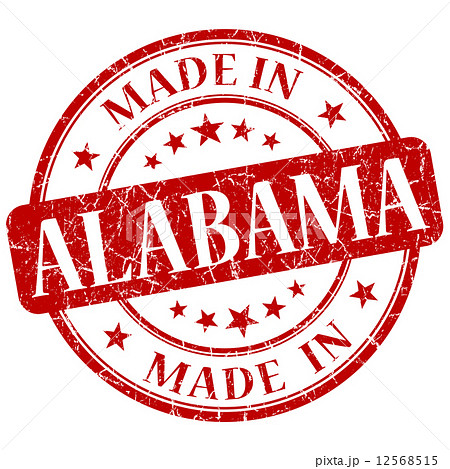 made in Alabama red round grunge isolated stamp 12568515