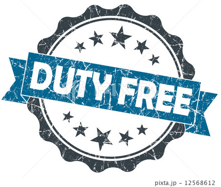 Duty Free blue grunge vintage seal isolated on white 12568612