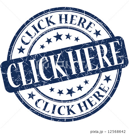 Click here grunge blue round stamp 12568642