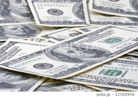 Money pile 100 dollar bills Money pile 100 dollar bills 12568956