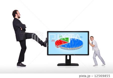 big monitor with chart 12569855