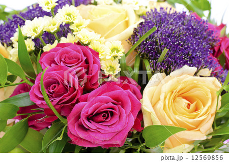 Colorful Flowers Bouquet Isolated on the White Background Colorful Flowers Bouquet Isolated on the White Background 12569856