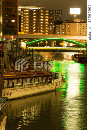 柳橋と屋形船(東京都-台東区-浅草橋) 12569909