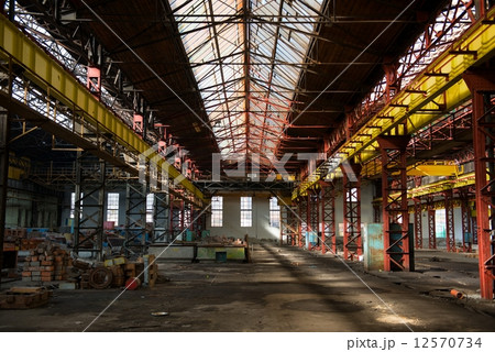 Large industrial hall of a repair station 12570734