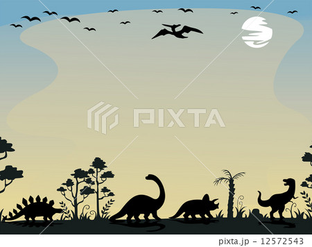 Dinosaur Silhouettes Background Dinosaur Silhouettes Background 12572543