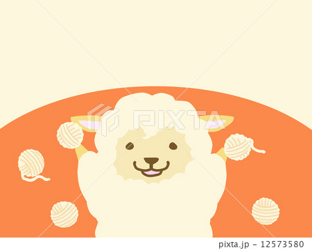 ヒツジと毛糸(横) ヒツジと毛糸(横) 12573580