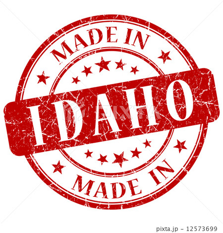 made in Idaho red round grunge isolated stamp 12573699
