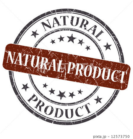 natural product brown round grungy stamp isolated on white background 12573750