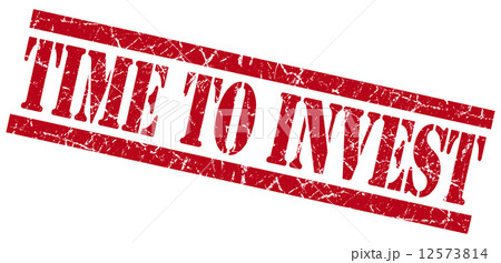 time to invest red square grunge textured isolated stamp 12573814