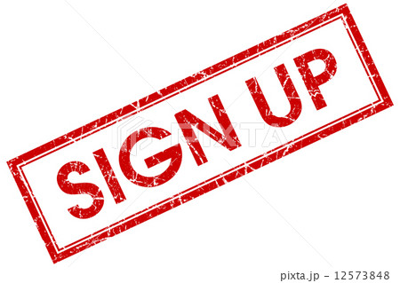 Sign up red square grungy stamp isolated on white background Sign up red square grungy stamp isolated on white background 12573848