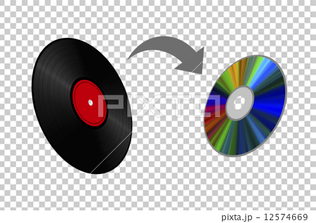 レコード音楽のデジタル化のイラスト素材