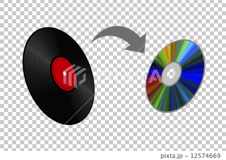 レコード音楽のデジタル化のイラスト素材