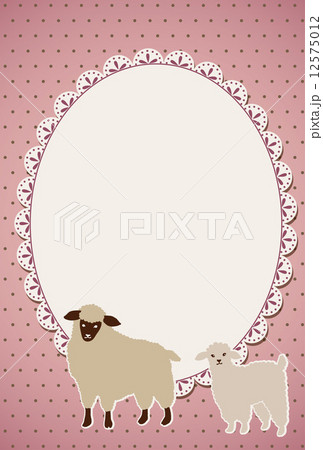 The frame of a race greeting card of the sheep  12575012