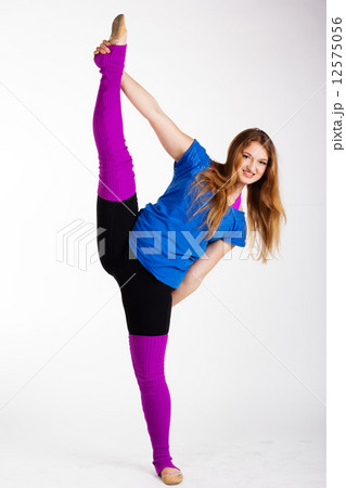 Dancer gymnastic girl with good stretching Dancer gymnastic girl with good stretching 12575056
