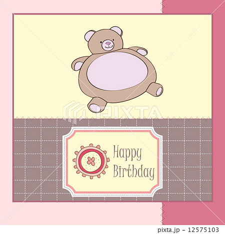 baby shower card with teddy bear toy 12575103