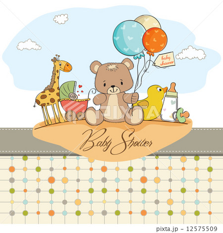 baby shower card with toys 12575509
