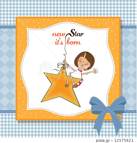 New Star It S Born Welcome Baby Cardのイラスト素材