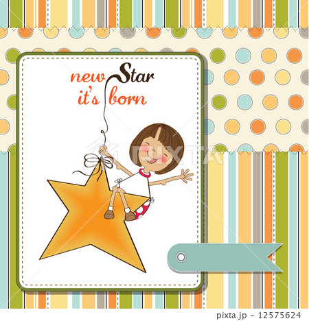 New Star It S Born Welcome Baby Cardのイラスト素材