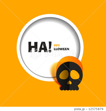 Black skull paper cut out from the background 12575879