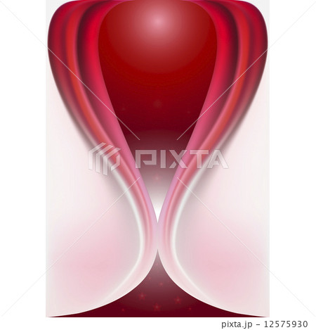 Original mesh form of curved red flowing curves 12575930