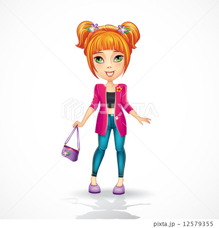 Urban teen girl in a pink jacket Urban teen girl in a pink jacket 12579355
