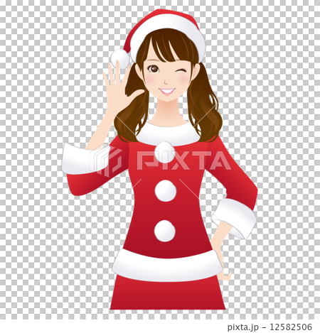 クリスマス 女性 サンタのイラスト素材 12582506 Pixta