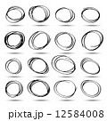 set of hand-drawn circles 12584008