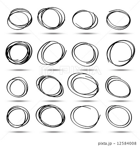 set of hand-drawn circles 12584008