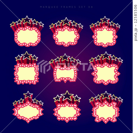 Retro illuminated movie marquee vector set Retro illuminated movie marquee vector set 12585506
