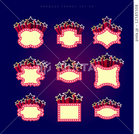 Retro illuminated movie marquee vector set Retro illuminated movie marquee vector set 12585508