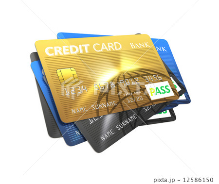 クレジットカードの束のイラスト素材