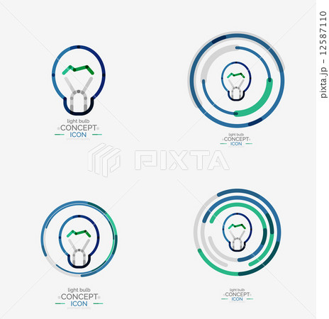 Light bulb minimal design logo 12587110