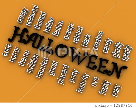 3d imagen Halloween concept word cloud background 12587310