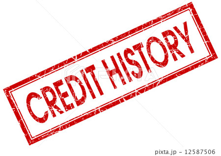Credit history red square grungy stamp isolated on white background 12587506