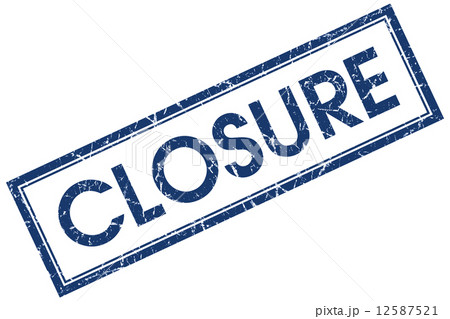 Closure blue square grungy stamp isolated on white background Closure blue square grungy stamp isolated on white background 12587521