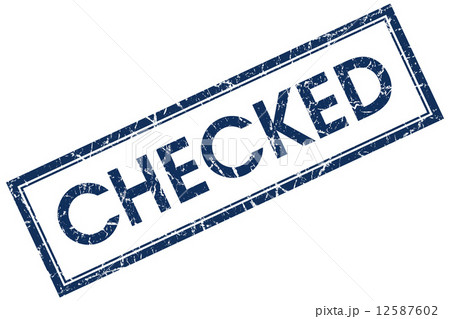 checked blue square stamp checked blue square stamp 12587602
