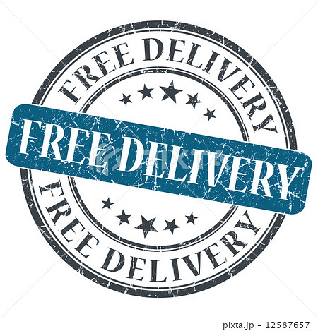 free delivery blue round grungy stamp isolated on white background 12587657