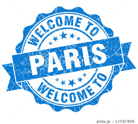 welcome to Paris blue vintage isolated seal 12587806