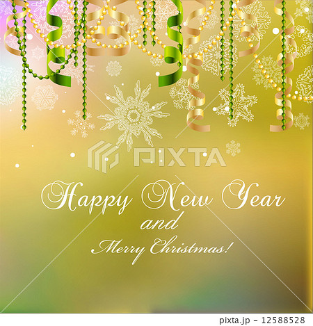 New year greeting card, Christmas bow and ribbon New year greeting card, Christmas bow and ribbon 12588528