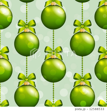 New Year ball pattern. Christmas wallpaper with bow and ribbon. New Year ball pattern. Christmas wallpaper with bow and ribbon. 12588533