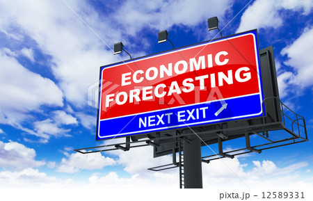 Economic Forecasting Inscription on Red Billboard. Economic Forecasting Inscription on Red Billboard. 12589331