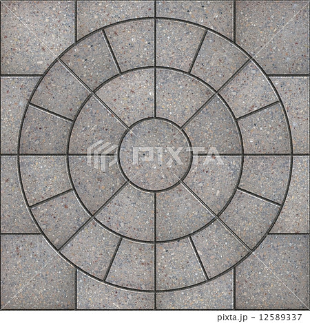 Gray Pavement  Slabs in the Form of Circle. 12589337